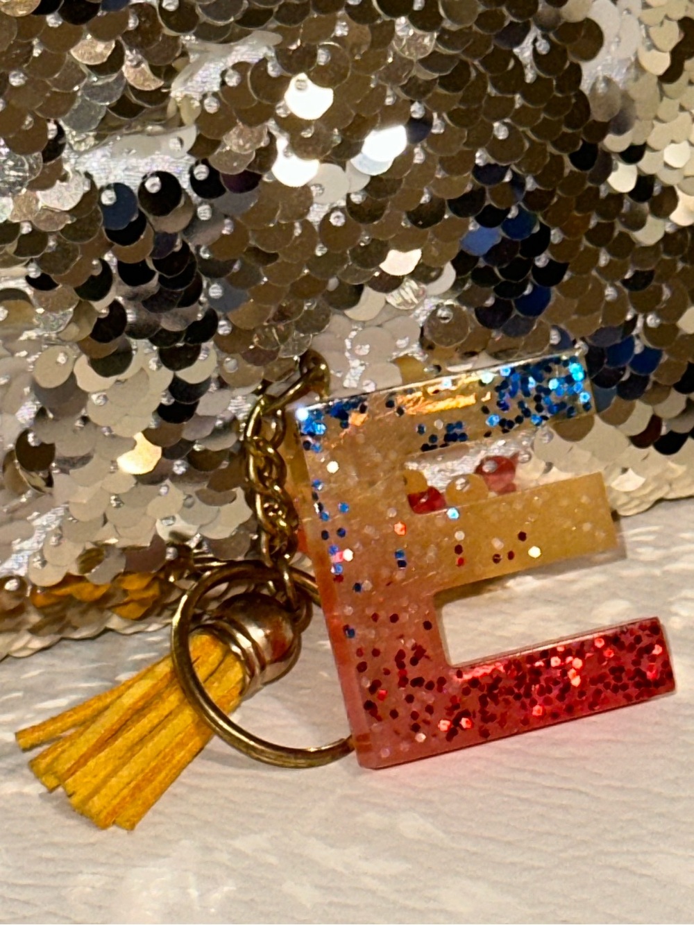 DOPAMINE DRESSING Preppy Custom Resin Letter "E" Backpack & Purse Charm
